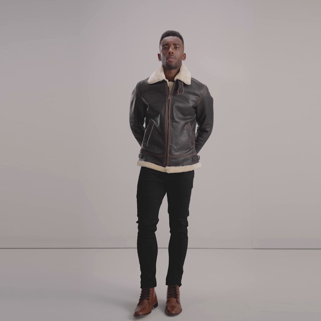 Francis B-3 Red Leather Bomber Jacket