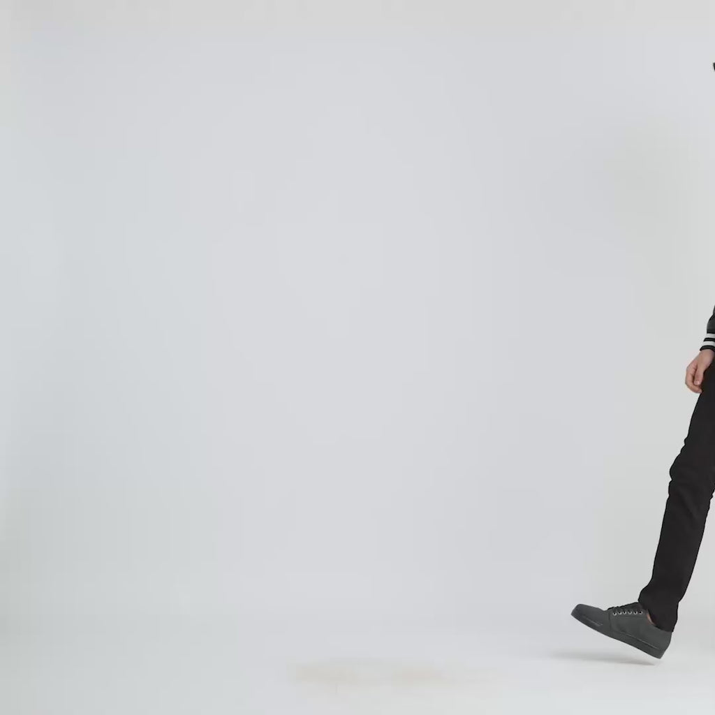 Liberte California Black Leather Varsity Jacket