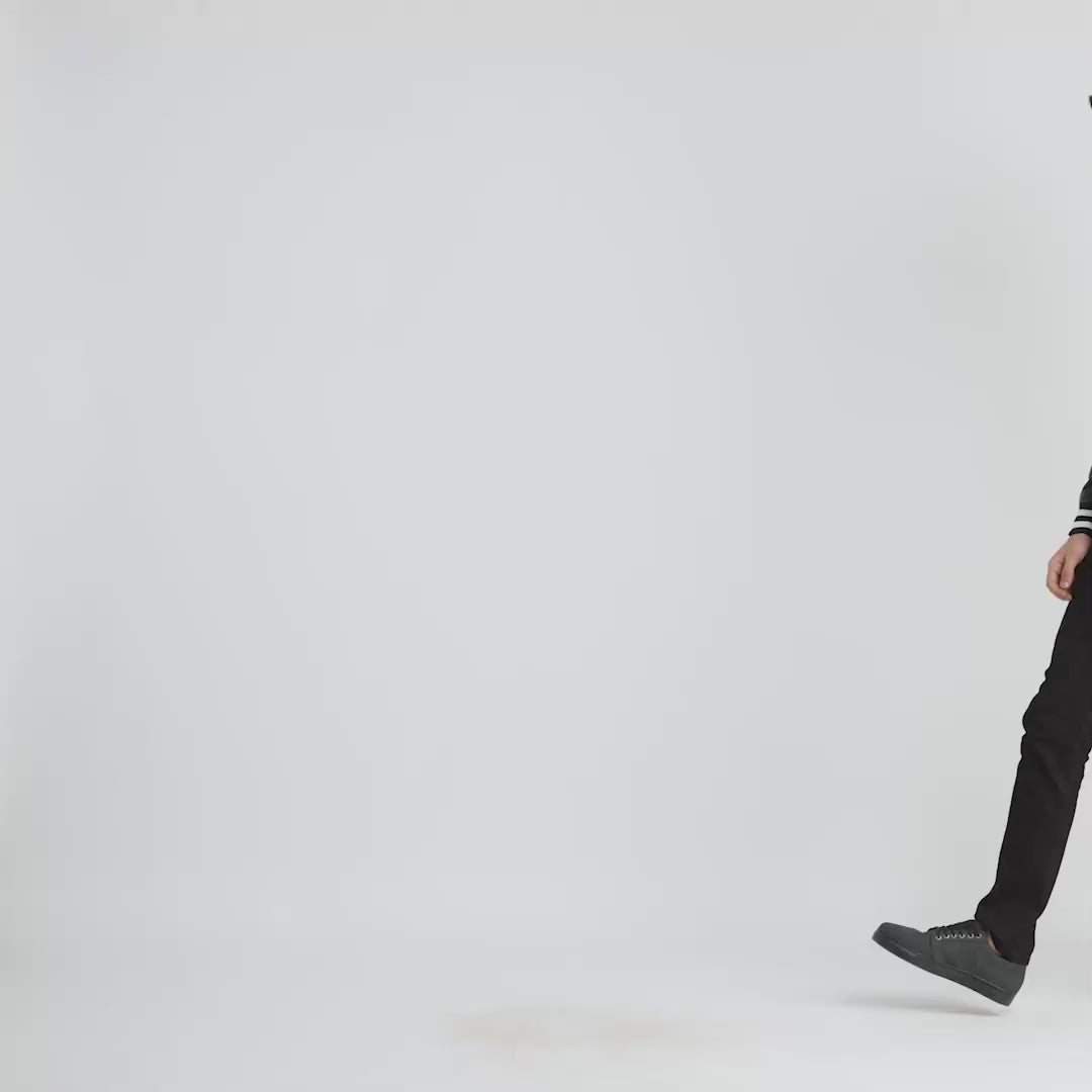 Liberte California Black Leather Varsity Jacket