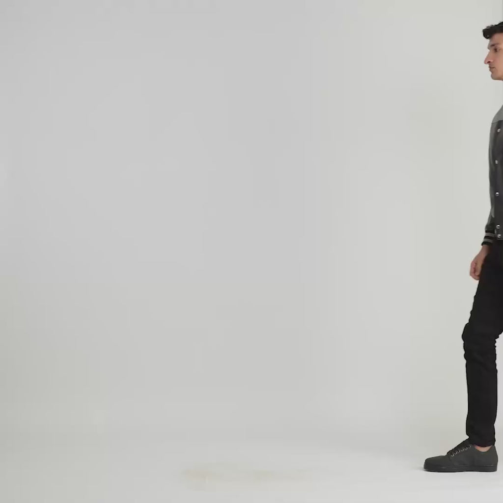 Terrance Black & Red Leather Varsity Jacket