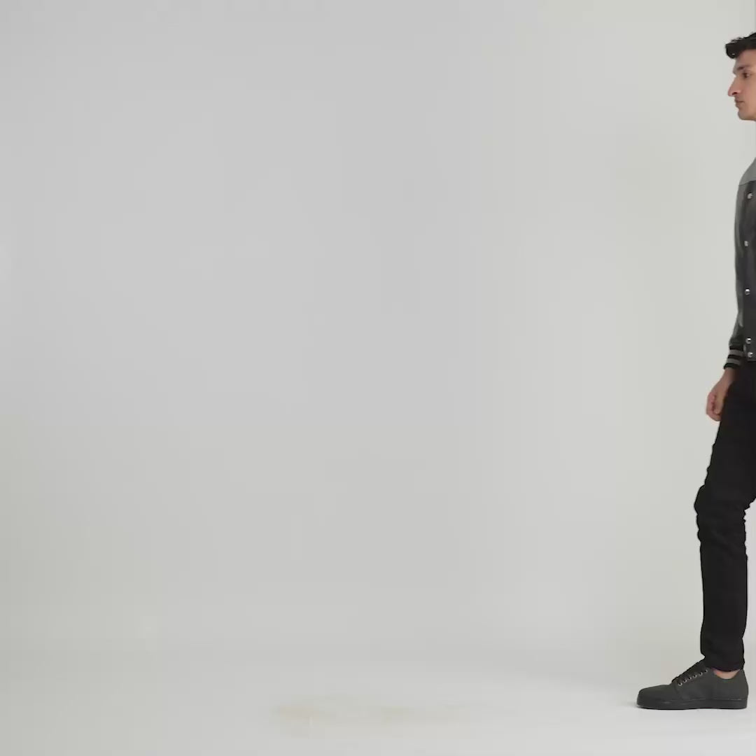 Terrance Black & Red Leather Varsity Jacket