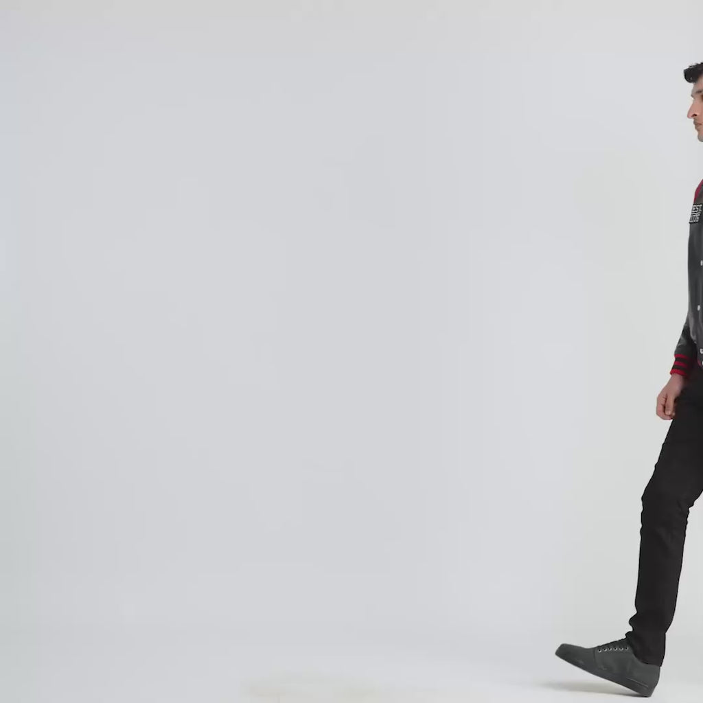 Liberte USA Black Leather Varsity Jacket