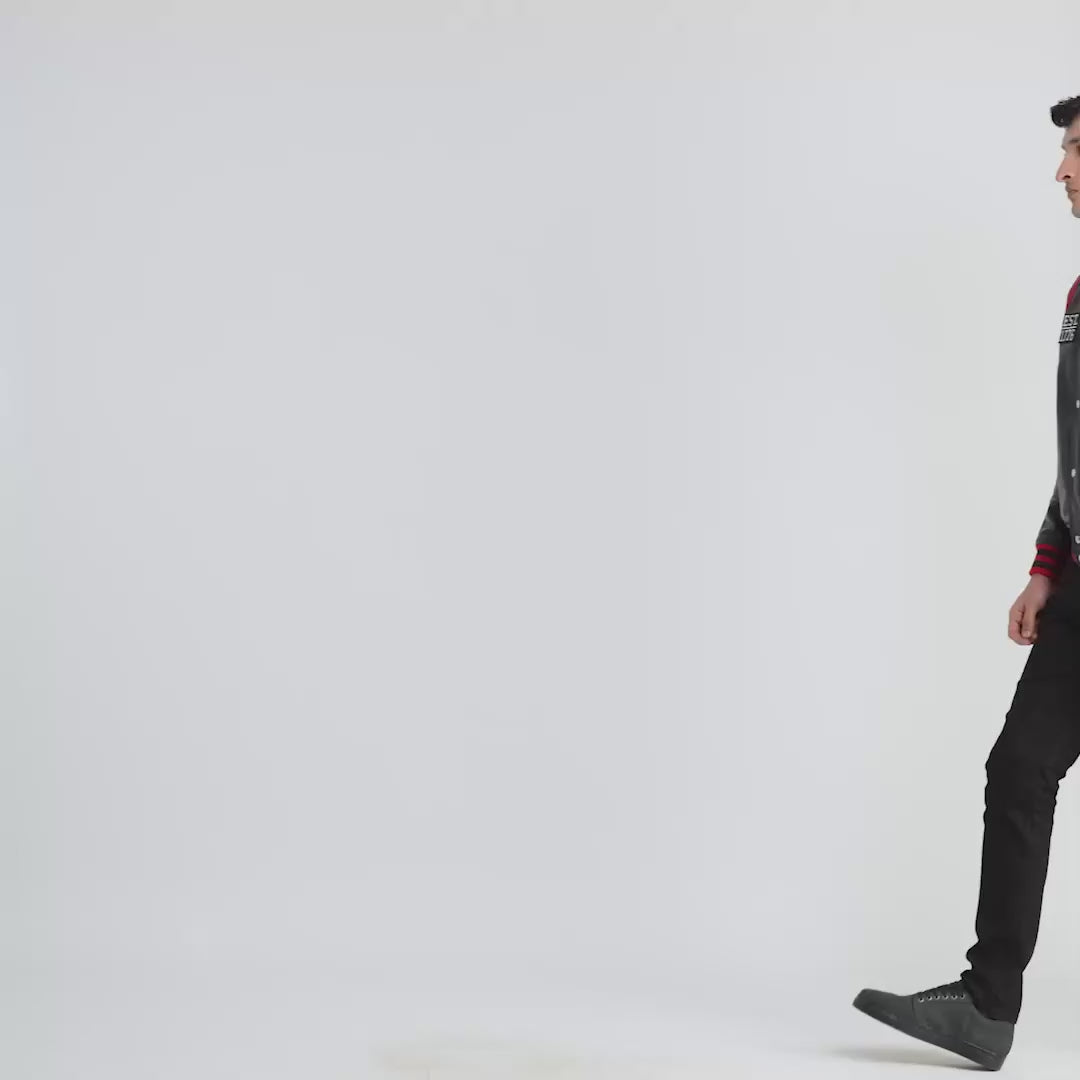 Liberte USA Black Leather Varsity Jacket