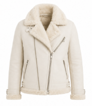 Women's Pink Shearling Aviator Jacket