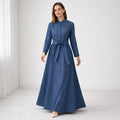 Long-Sleeve Denim Shirt Dress